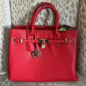 Badgley Mischa NWT Red Tote w/ lock and key.